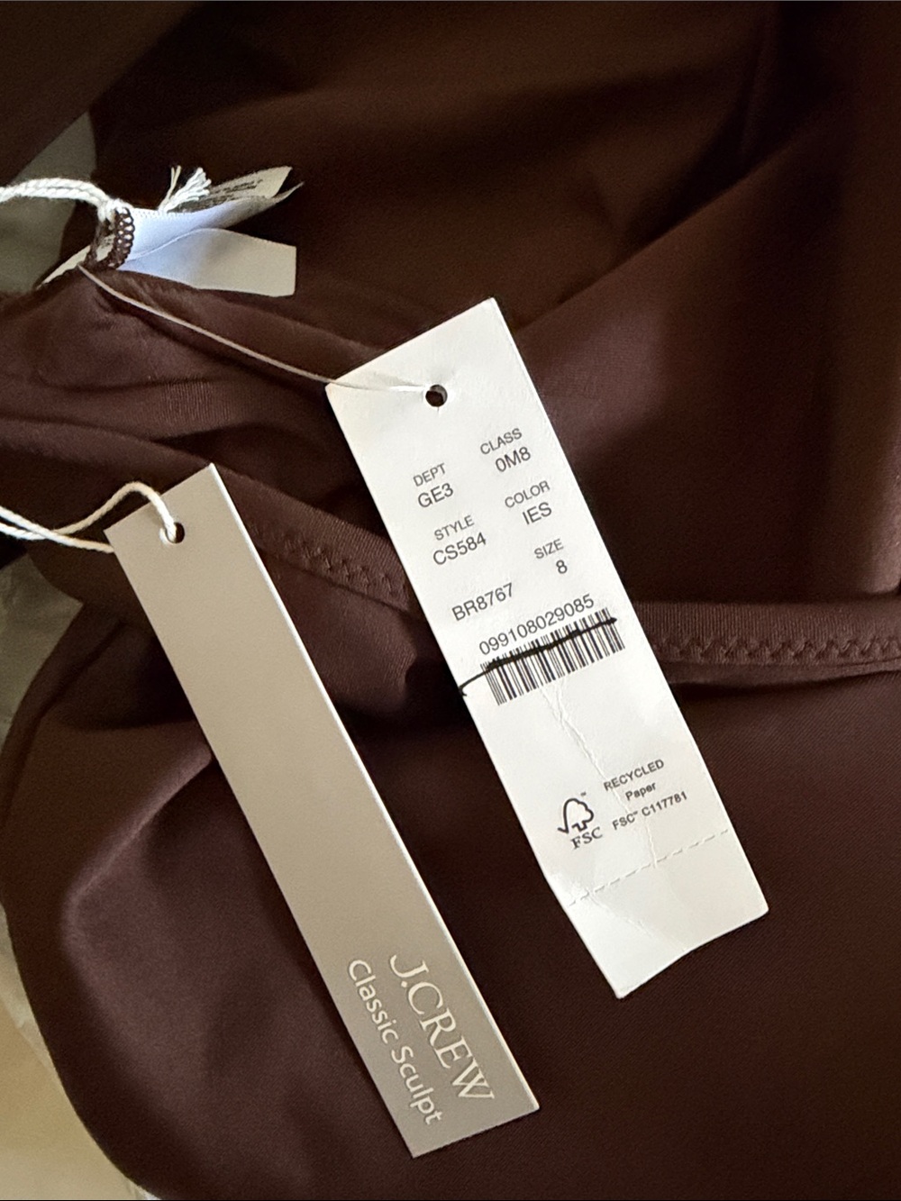 J. Crew Chocolate Brown Scoop Neck One-Piece Swimsuit - Picture 4 of 4